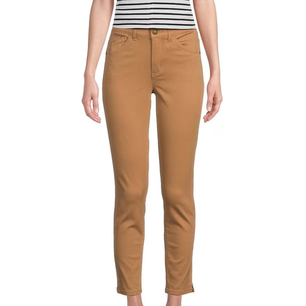 Gibson Latimer Tan Ponte Trouser Straight Leg Taper Pant